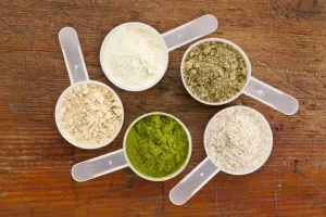 selection of protein powders